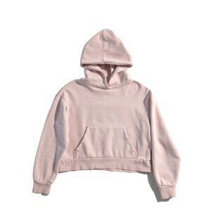 Garage Hoodie Womens Size XXS-XS Pink Fleece Cropped Heavyweight Thick Sweater
